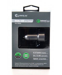 Dual USB Car Charger 5.4A QC3