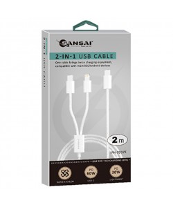 2-IN-1 USB Cable 2M USB-C to USB-C > Lightning