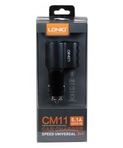 3 USB Car Charger 5.1A + Cig Lighter 