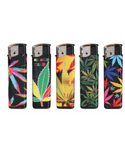 Boom Electric Lighter LEAVES4 50PK