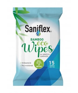 Saniflex BAMBOO Eco Wipes 15PK