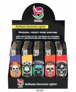 Boom Elec Lighter Skull 50PK